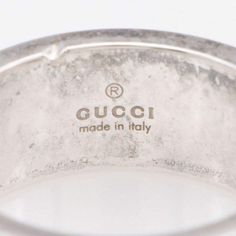 Gucci Sterling Silver Cutout G Thin Ring - Size 7 1/2 - Picture 4 of 4